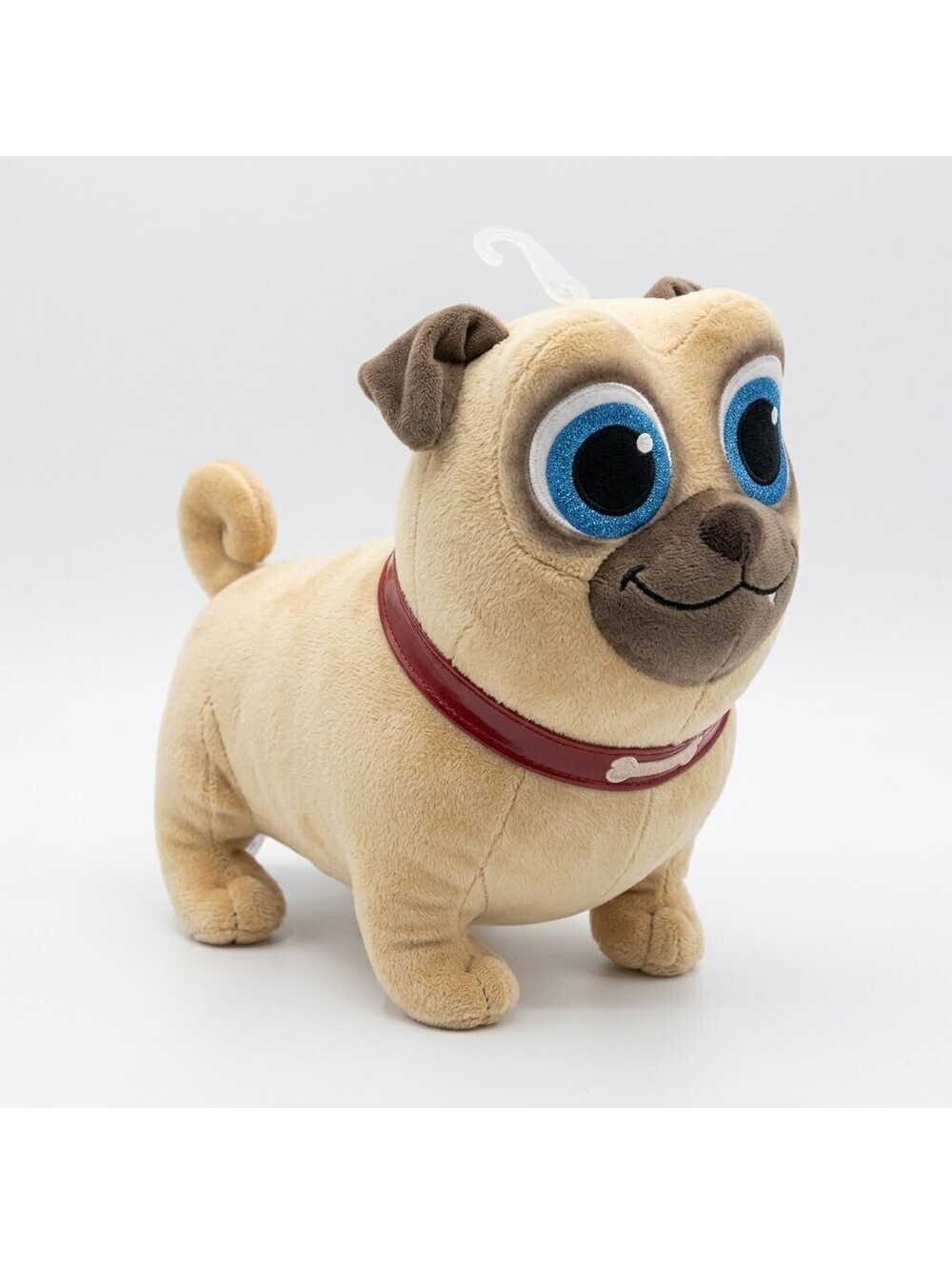 Disney Store Puppy Dog Pals Rolly Pug 8" Plush Stuffed Animal Dog Red Collar